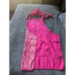 Bath & Body Works Hot Pink Floral Embroidered Apron Pockets  *Excellent*